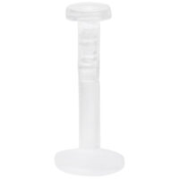 Transparenter Labret Stab aus Bioplast auf weißem Hintergrund