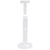Transparenter Labret Stab aus Bioplast mit Push-Fit Gewinde auf weißem Hintergrund
