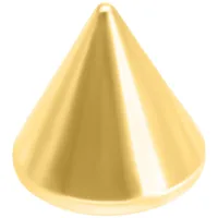 Goldener konischer Titan-Aufsatz auf weißem Hintergrund