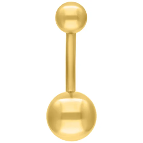 Goldenes Titan Bananabell mit Außengewinde auf weißem Hintergrund