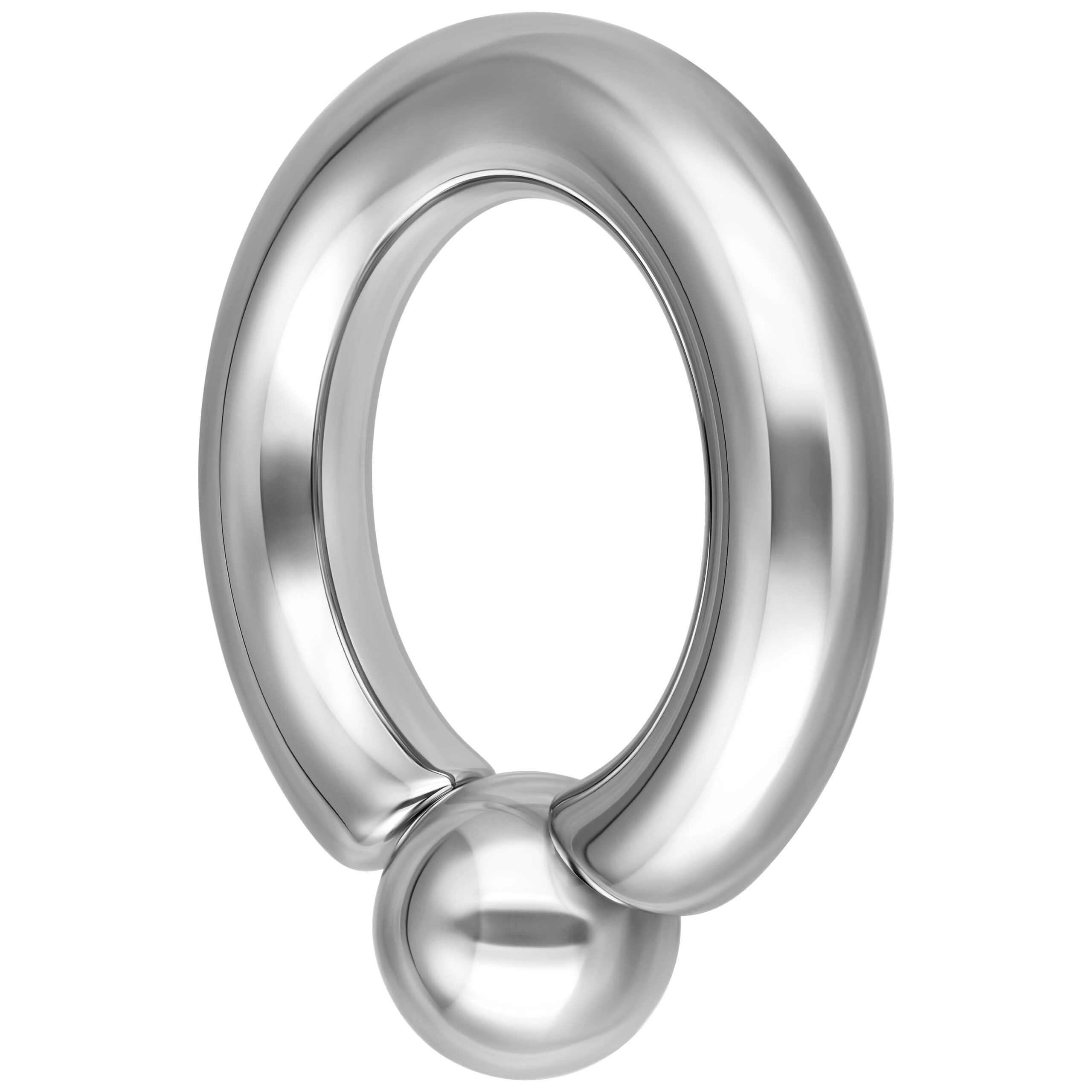 Silberner Basic Schraubring aus Chirurgenstahl Silberner Schraubring aus Chirurgenstahl mit Kugel auf weißem Hintergrund