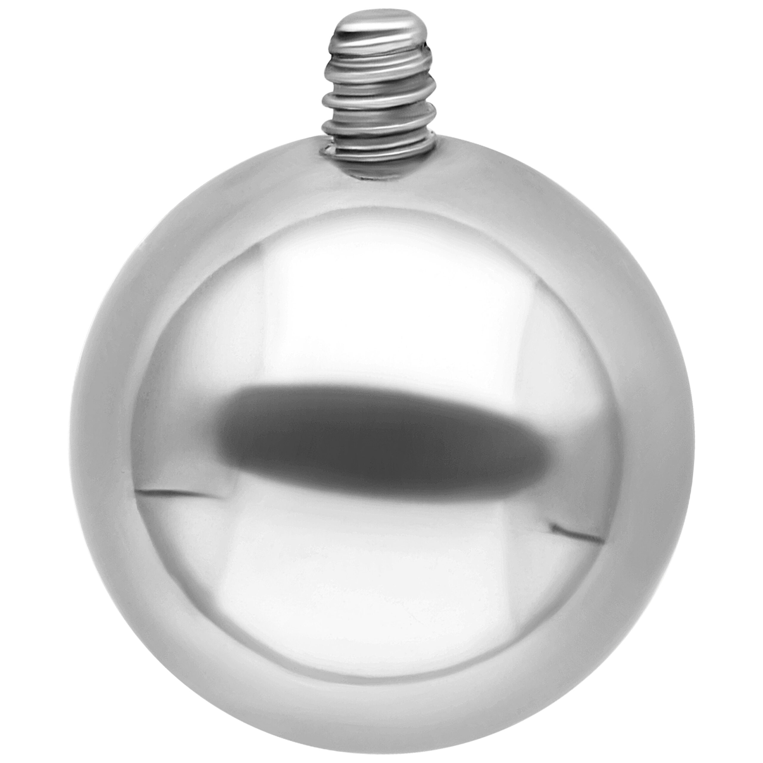 Silberfarbener Piercing-Ring mit Schraubkugel Silberfarbener Piercing-Ring mit 10 mm Schraubkugel auf weißem Hintergrund