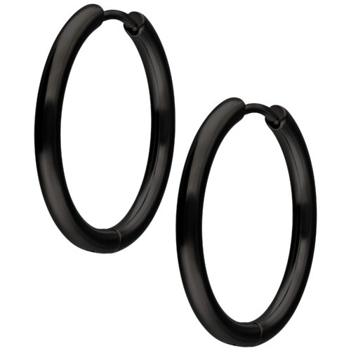 Little Hoops 20 MM - Black Metal
