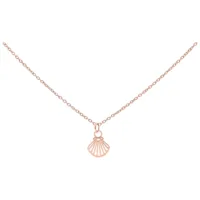 Kette aus Chirurgenstahl mit Muschel-Anhänger in Roségold auf weißem Hintergrund