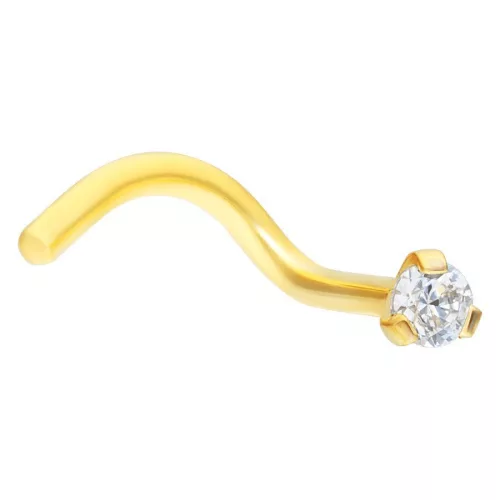 Golden Jewelled Prong Nosestud
