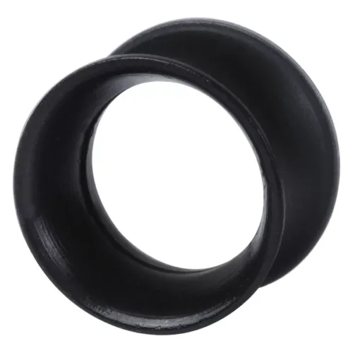 Schwarzer Kaos Softwear Skin Tunnel aus Silikon, 3,0 mm Größe, auf weißem Hintergrund