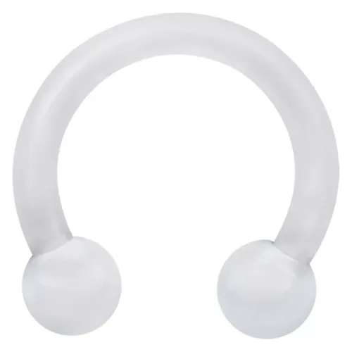 Klarer Circular Barbell aus Bioplast mit 1,6mm Stärke und 12mm Innendurchmesser auf weißem Hintergrund