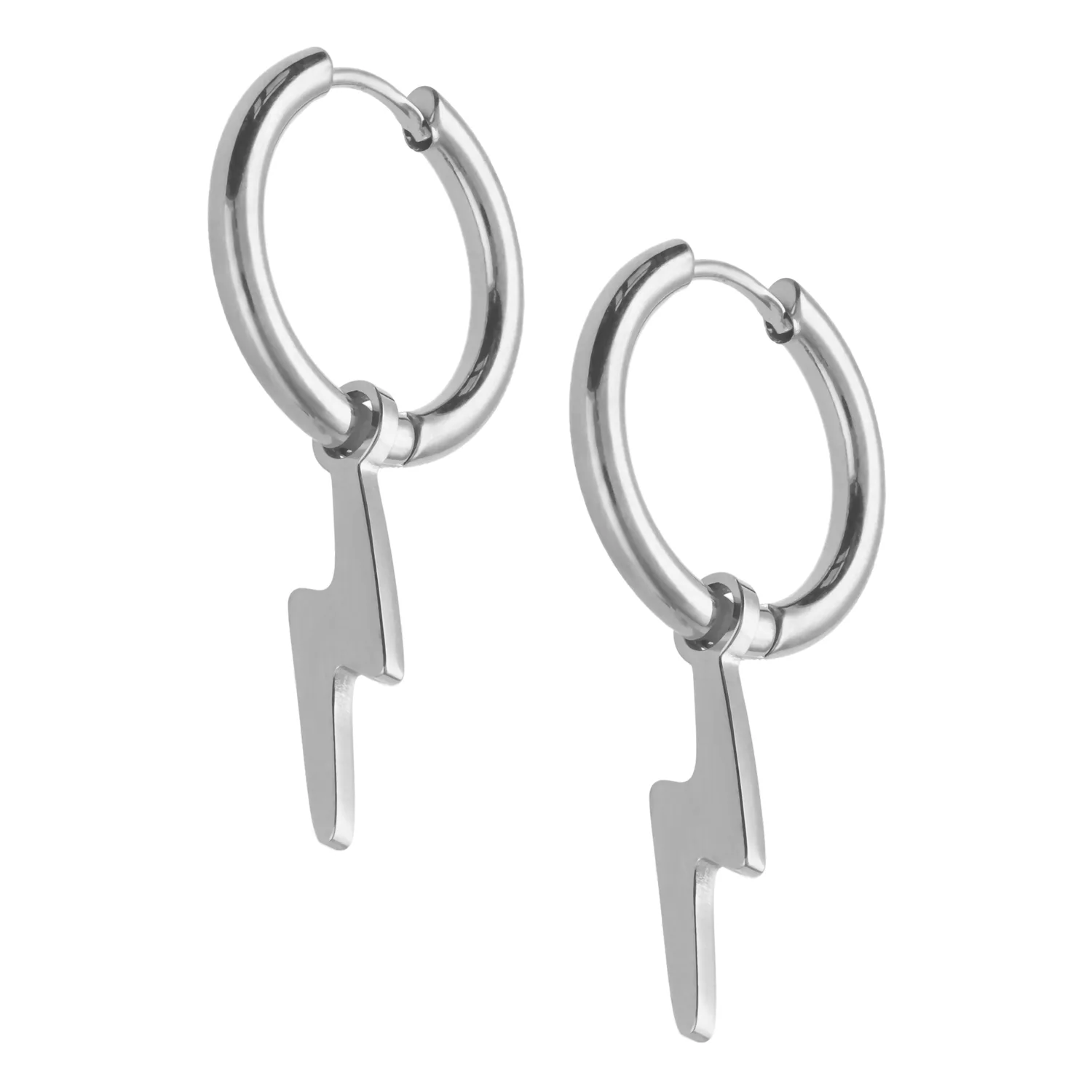 Wildcat Little Smiley Hoops - Kleine Klappcreolen Mit Charm-Anhänger, Edelstahl Ohrringe