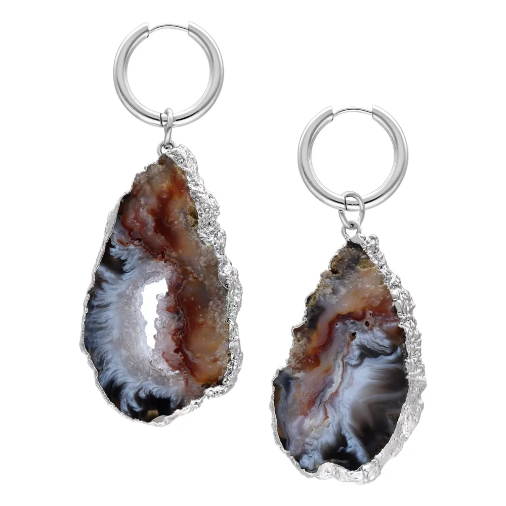 Little Indian Agate Hoops