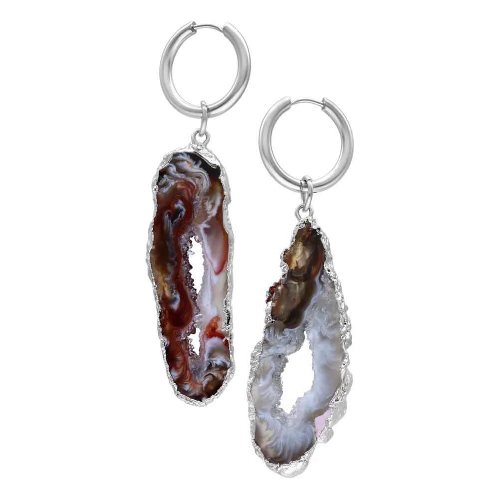 Little Indian Agate Hoops