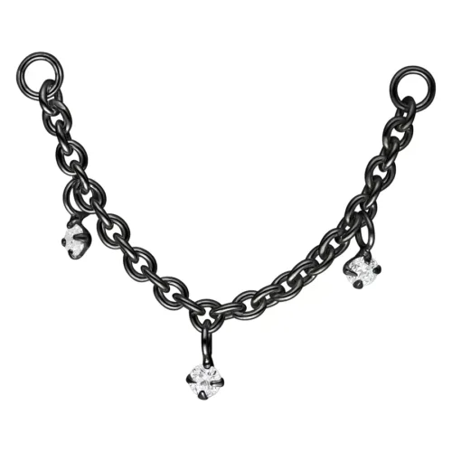 Crystal Pendants Piercing Connection Chain