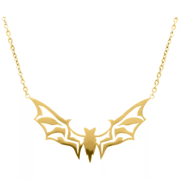 Gold Plated Halloween Bat Necklaces Dainty Fashion Trendy - Temu