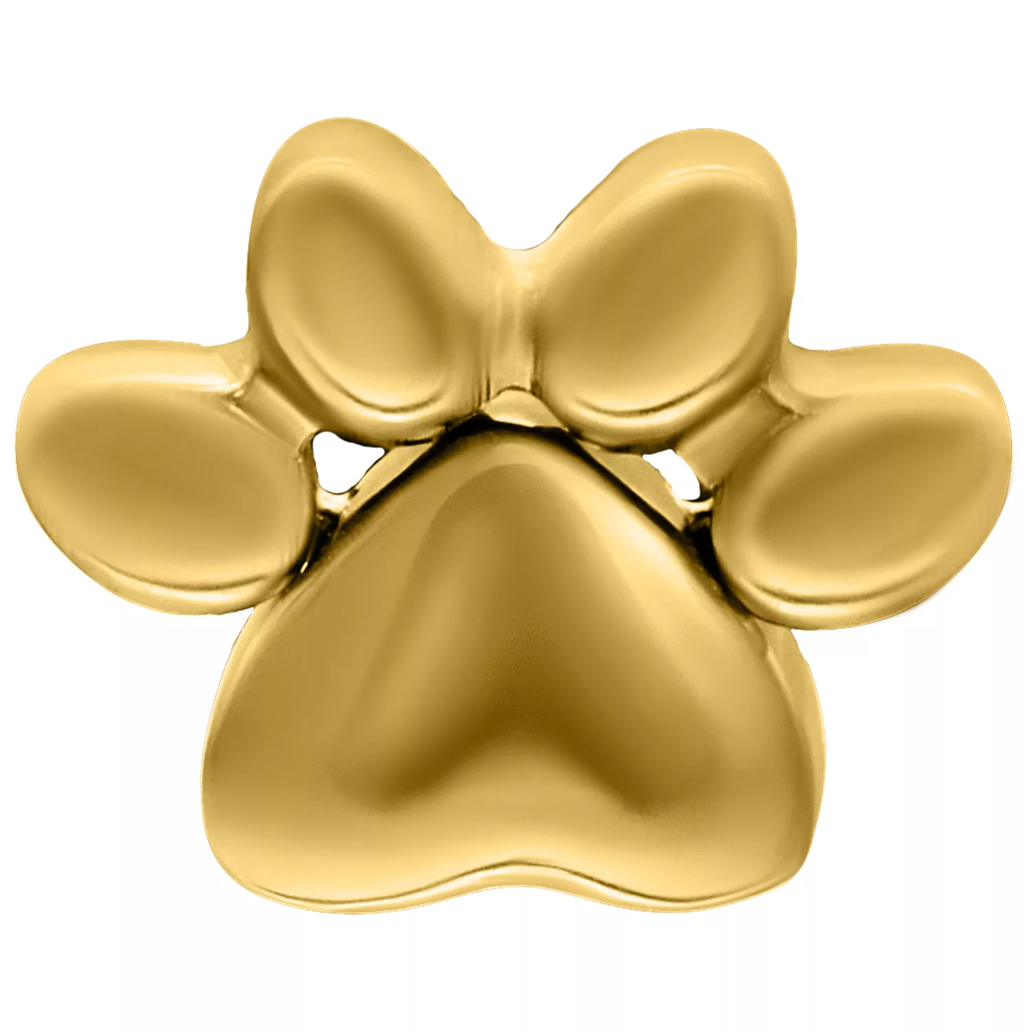 Goldener Pfotenaufsatz aus Titan auf weißem Hintergrund