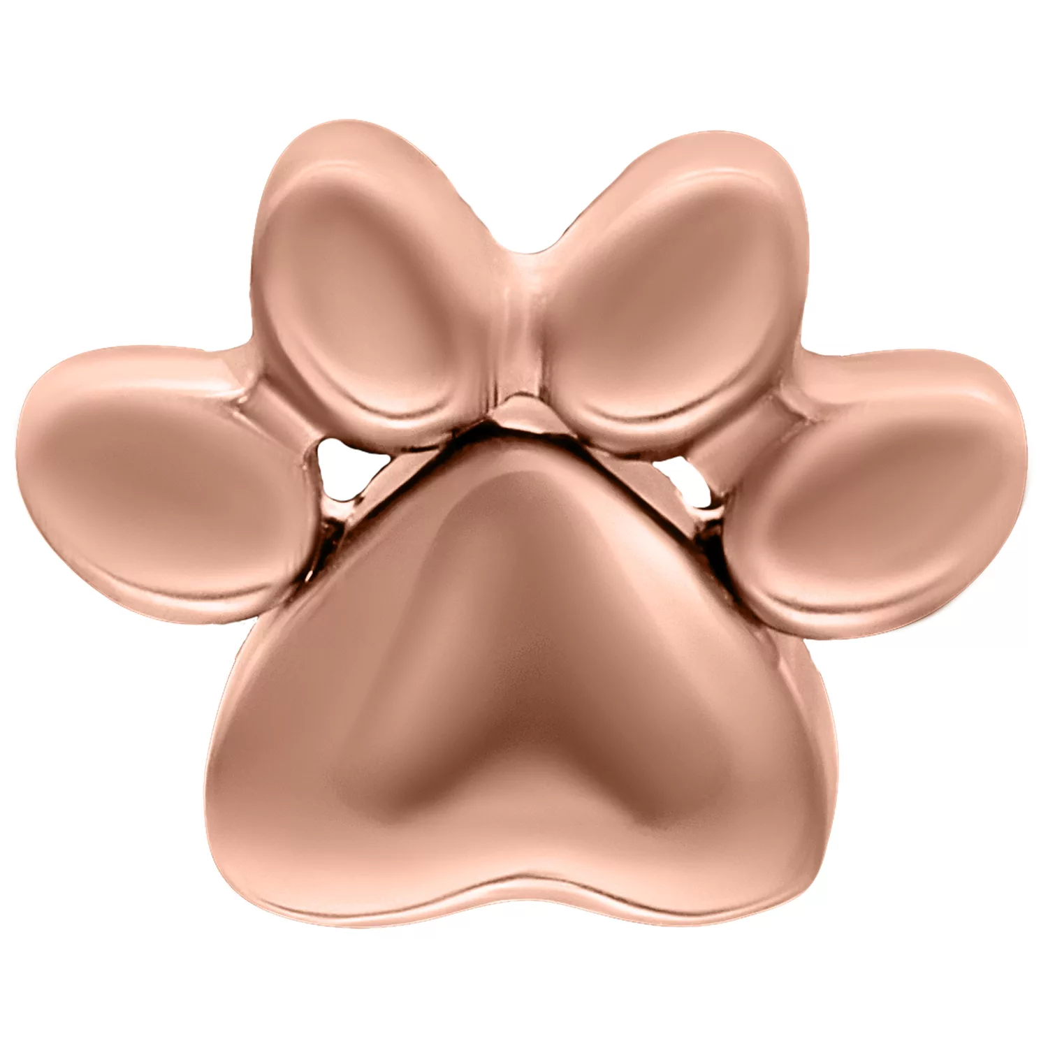 Roségoldener Pfotenaufsatz aus Titan auf weißem Hintergrund