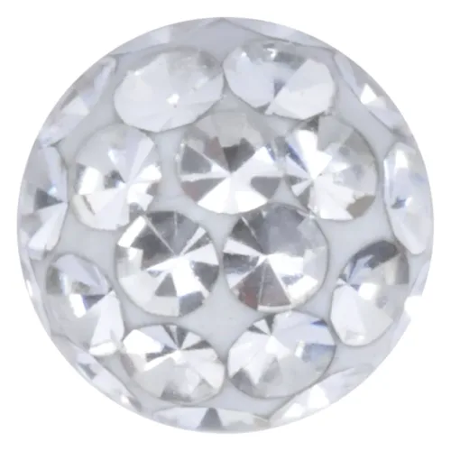 Runder Piercingaufsatz aus Chirurgenstahl mit klaren Kristallen