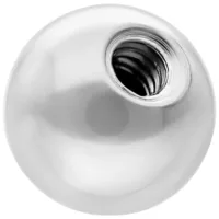 Metallische Schmuckkugel aus Titan in Weißgold, 1,2 mm Stärke, 3,0 mm Durchmesser, auf weißem Hintergrund