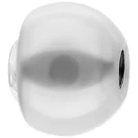 Weißgoldene Titan Kugel mit kristallklarem Stein, 1,2 mm Stärke, 3,0 mm Größe, auf weißem Hintergrund