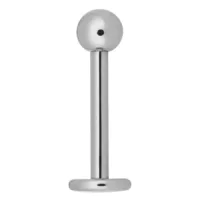 Silbernes Micro Labret aus Titan mit 1,2 mm Stärke und 3,0 mm Kugel auf weißem Hintergrund