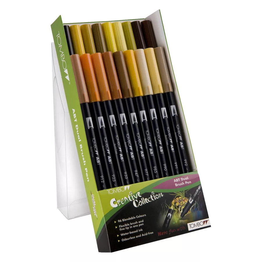 Tombow - Dual Brush Pen 18er Set Erdfarben