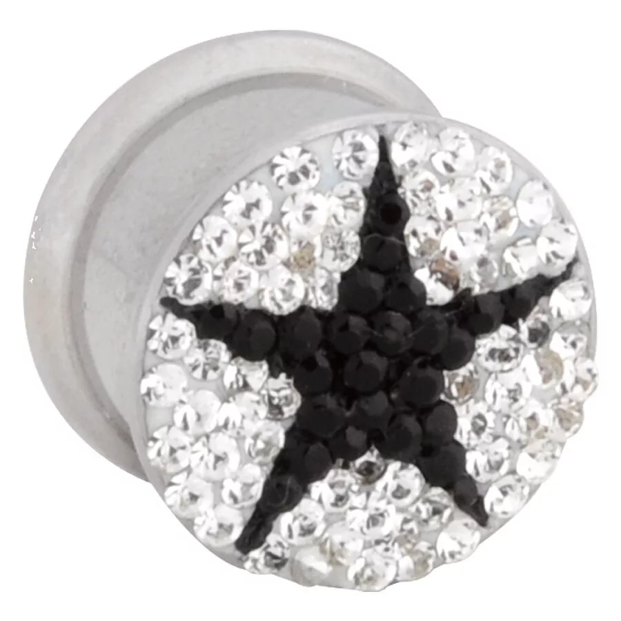 Steel Basicline® Crystaline Star Ear Drum Plug