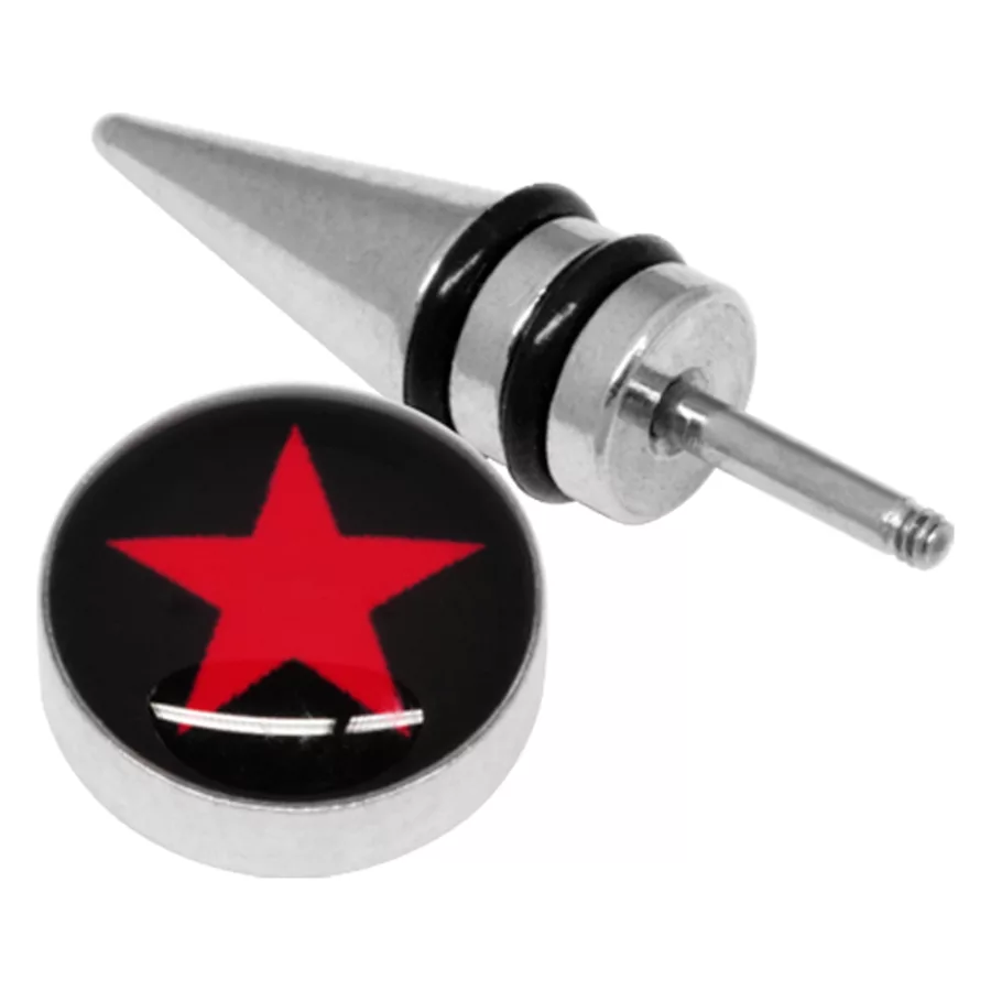 Red Star On Black Spiked