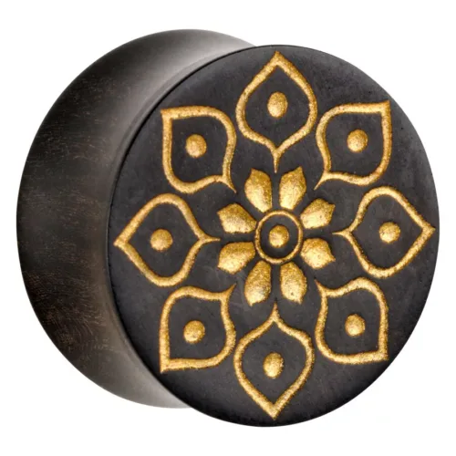 Golden Florescence on Black Wood Plug