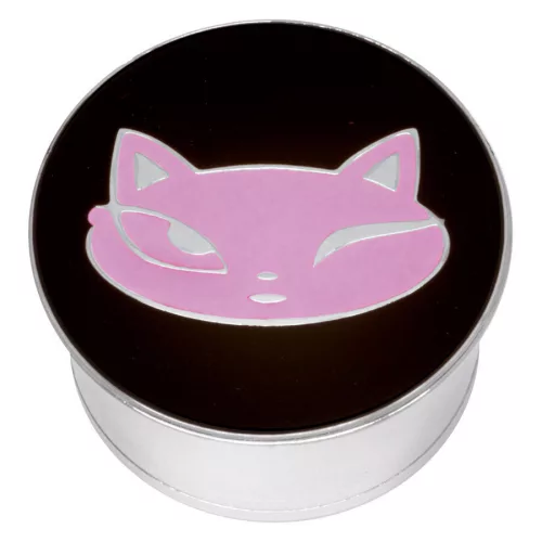 Steel Basicline® Single Flared Impression Plug "Pink Cat on Black"