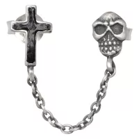 Steel Basicline® - Matt Ear Chain Skull and Cross