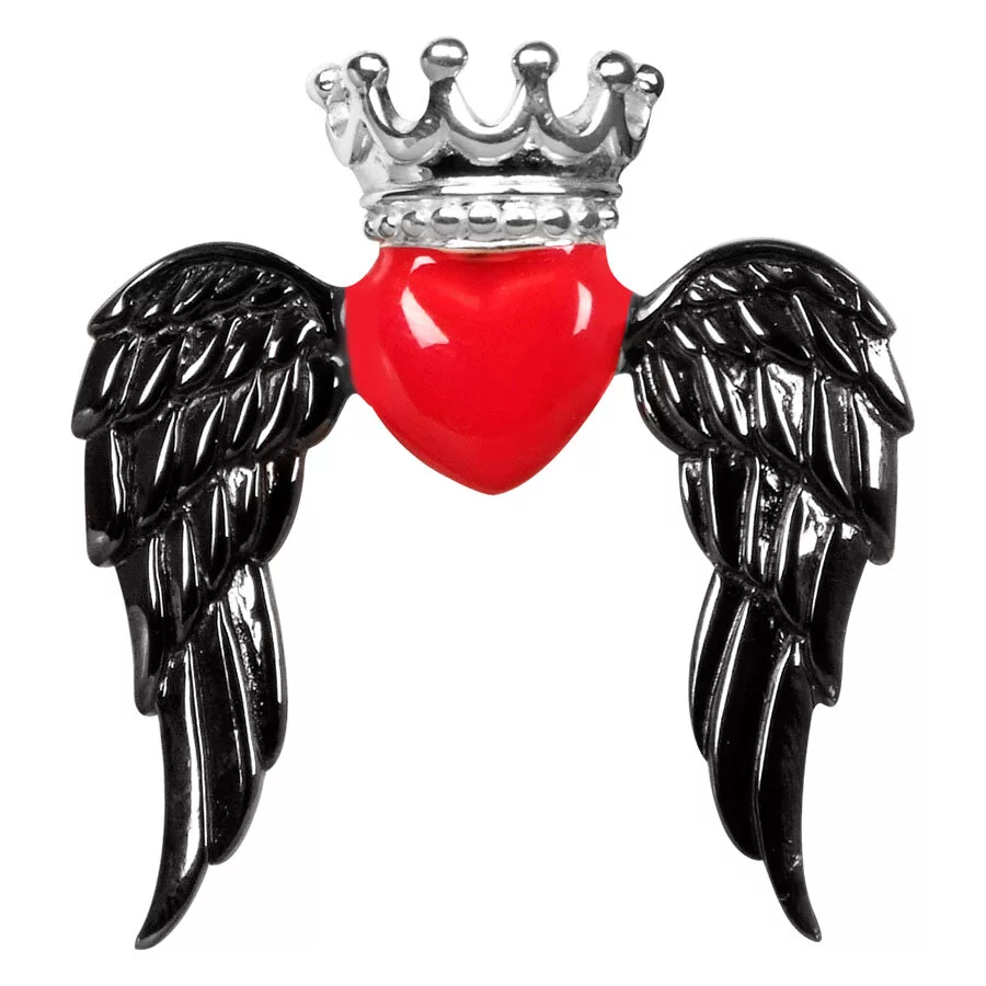 Elle-A-Bama - Winged Queen Heart Red Black