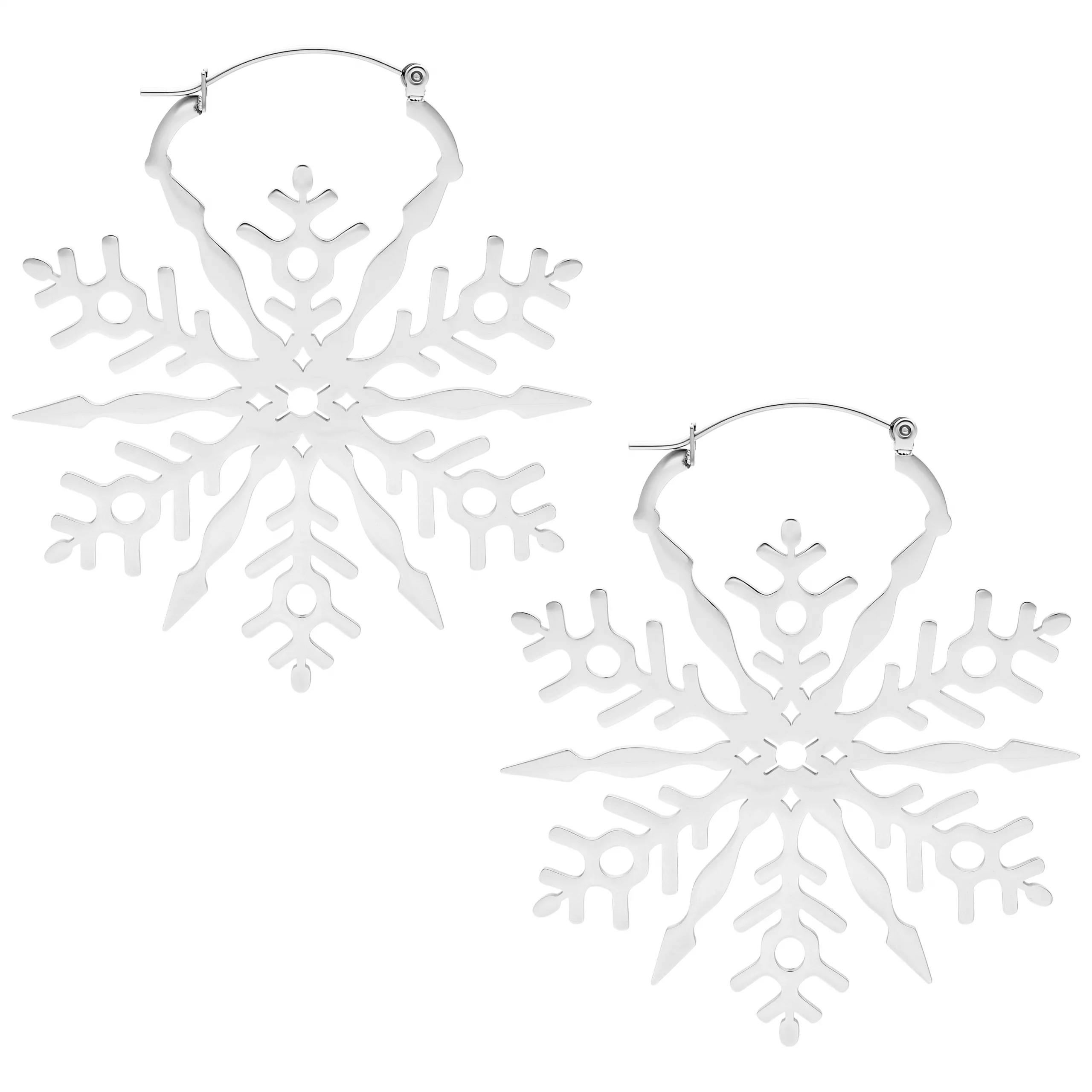 Orecchini A Fiocco Di Neve In Acciaio Inox - Soul-Cats, 1 Paio, Eleganti E Leggeri, Gioiello Invernale Per Donne E Bambine