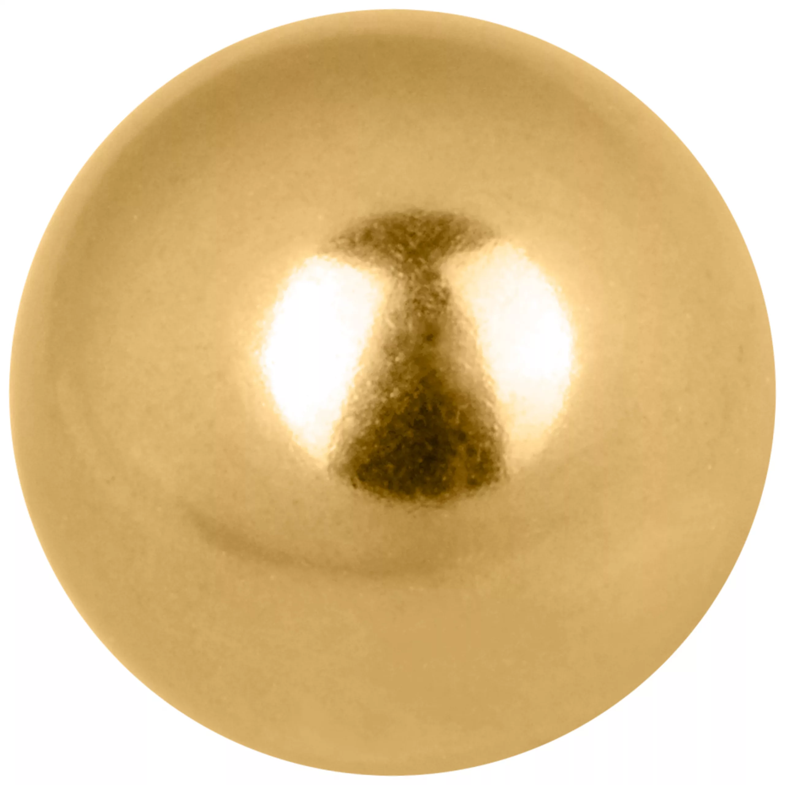 Goldener Kugelaufsatz aus Titan auf weißem Hintergrund