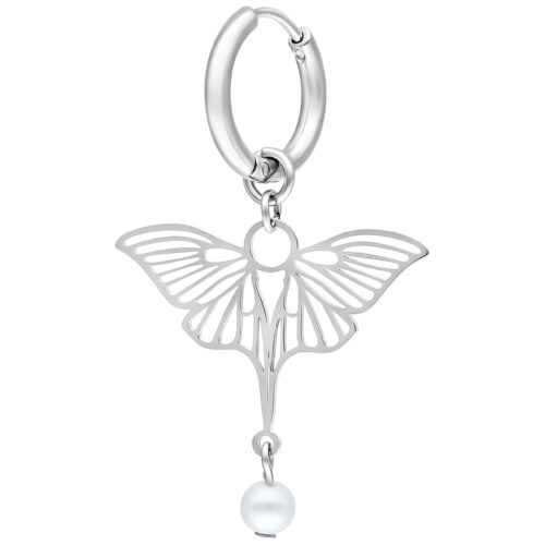 Little Pearl Dragonfly Hoops - Silvercoloured Metal