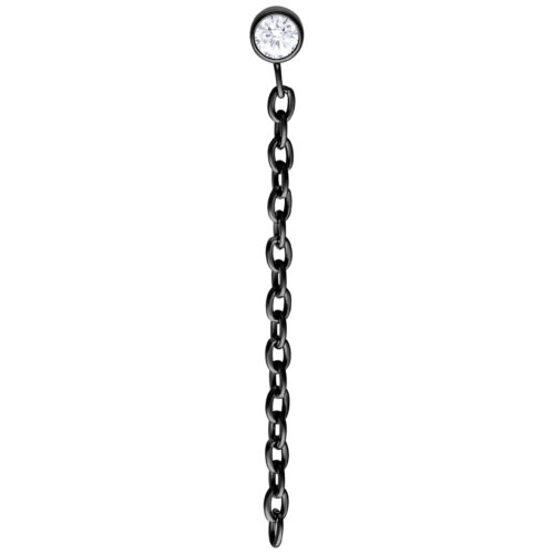 Push Fit Crystal Chain Attachmen - Black Metal