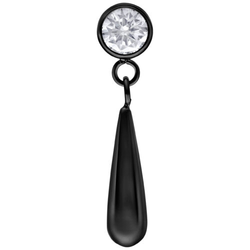 Push Fit Crystal Drop Attachment - Black Metal