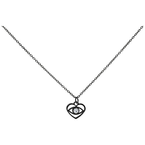 Little Dangling Eye Necklace - Black Metal