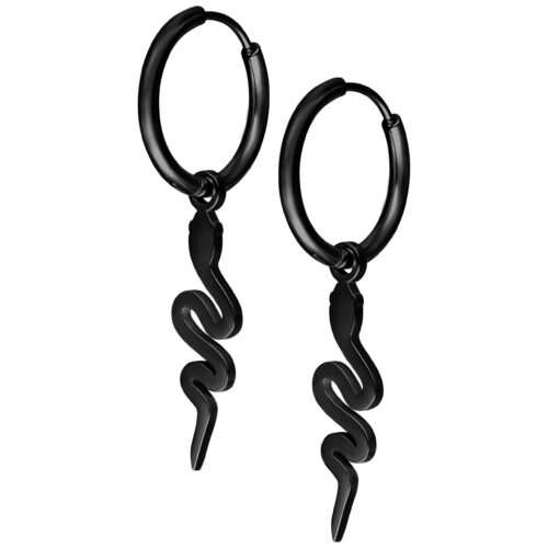 Little Snake Hoops - Black Metal