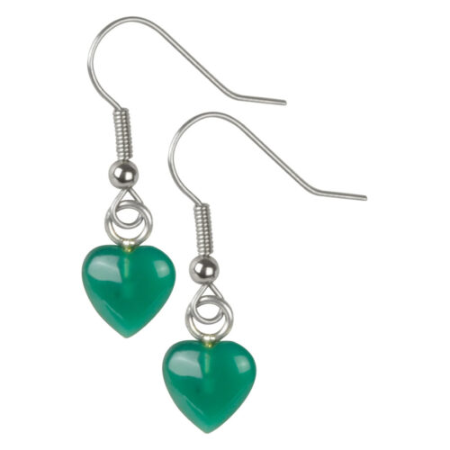 Blue Lagoon Heart Earrings - Green