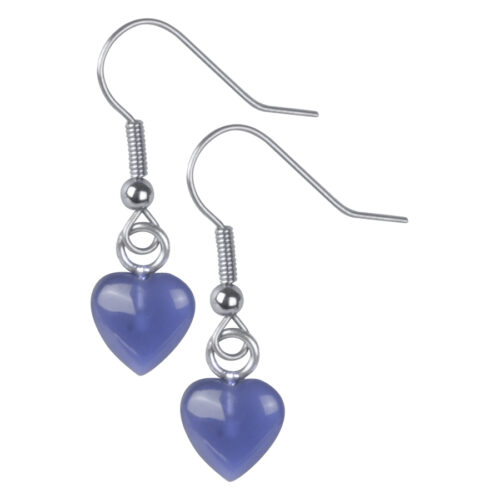 Blue Lagoon Heart Earrings - Blue