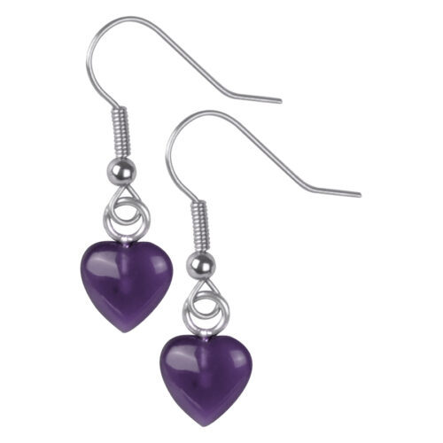 Blue Lagoon Heart Earrings - Purple