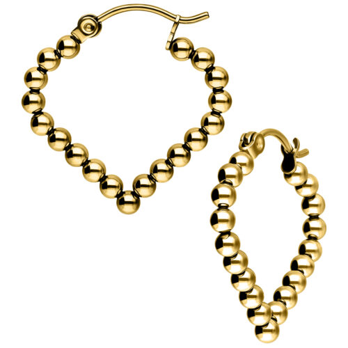 Bubble Polygon Hoops (Paar) - Golden Metal