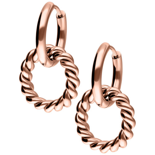 Twisted Circle Hoops - Rosegold