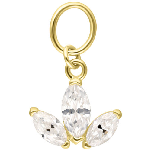 18K Moissanit Lotus Pendant