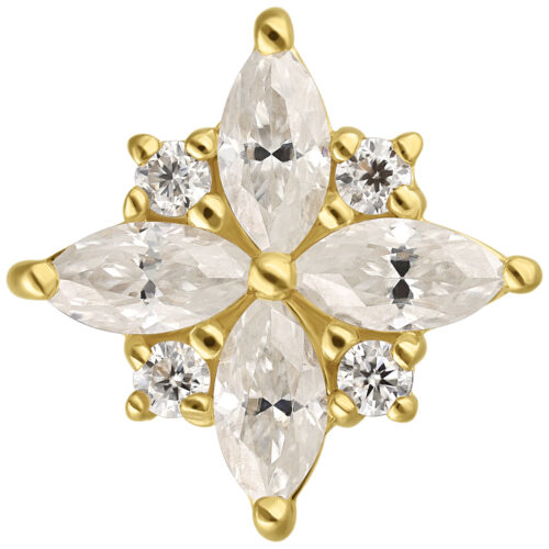 14K Perfect Fit Moissanit Crytsal Blossom Attachment