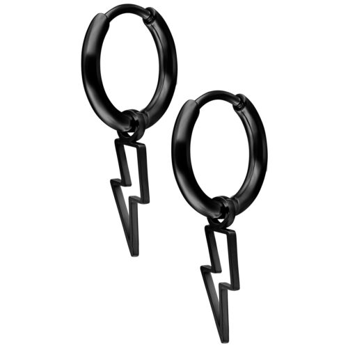 Mini Flash Hoops Pair - Black Metal