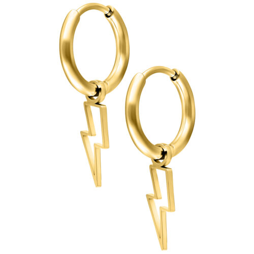 Mini Flash Hoops Pair - Golden Metal