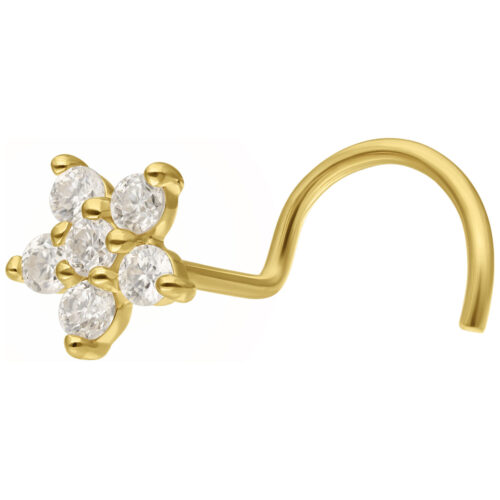 18K Moissanit Flower Nosestud