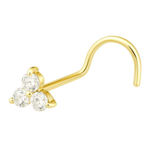 18K Moissanit Trinity Nosestud