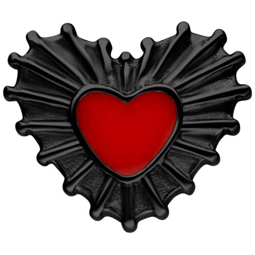 Push Fit Sacred Heart Enamel Attachment - Black Metal
