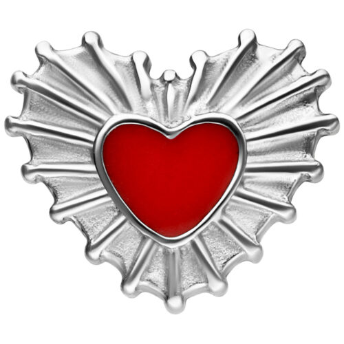 Push Fit Sacred Heart Enamel Attachment - Silvercoloured Metal