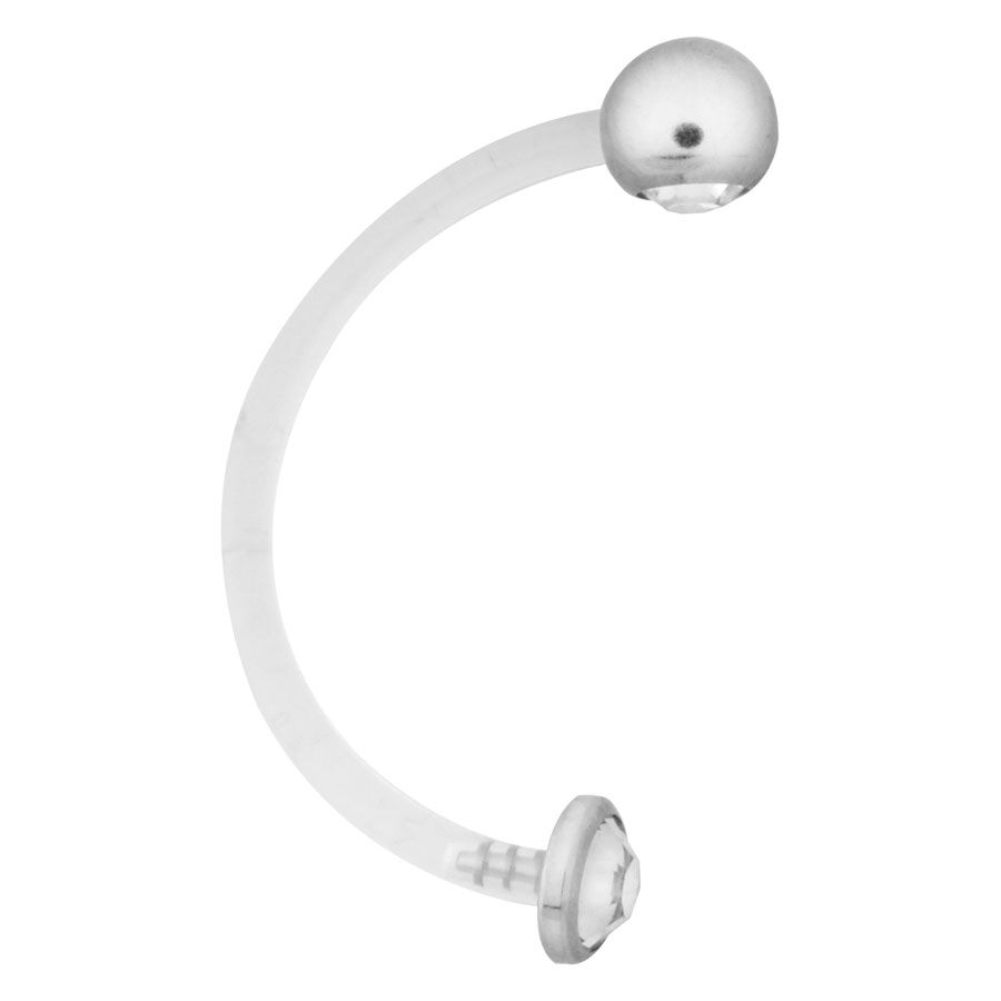 Klarer Kristall Bauchnabel Bananabell mit Bioplast und Stahl